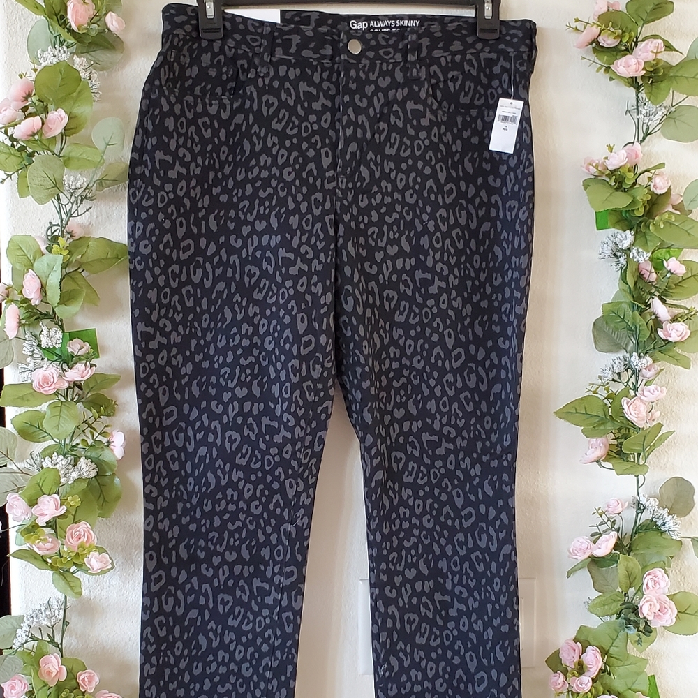 GAP Skinny Denim Jeans Black/White - Size 14R